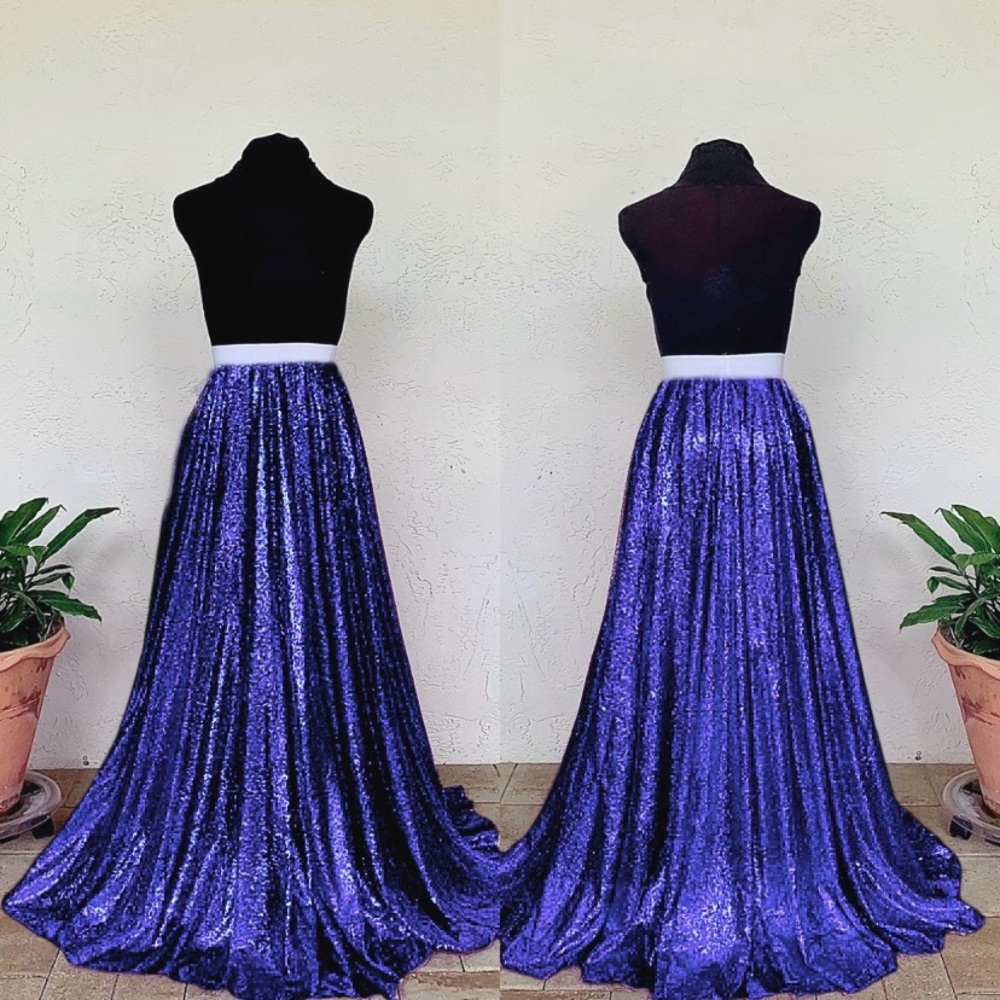 Dark Blue/ Navy Sequin Ball Gown Skirt